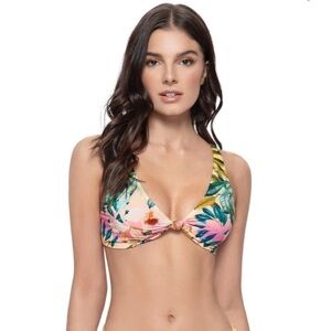 NWT L *SPACE Floral Large Bikini Top
